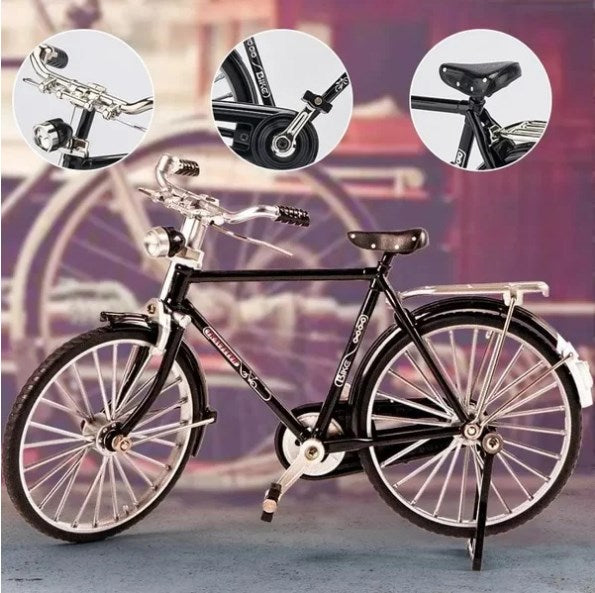 Model Alloy Retro Bike Diecast Decoration Model Metal Toy Black Bicycle Simulation Collection Gifts Toys for boys