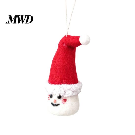 Festive Home Party Supplies Christmas Felt Ornament, Handmade Wool Santa Candy Cane House Soft Woolen Decorations for Kids Snowman Hanging Holiday