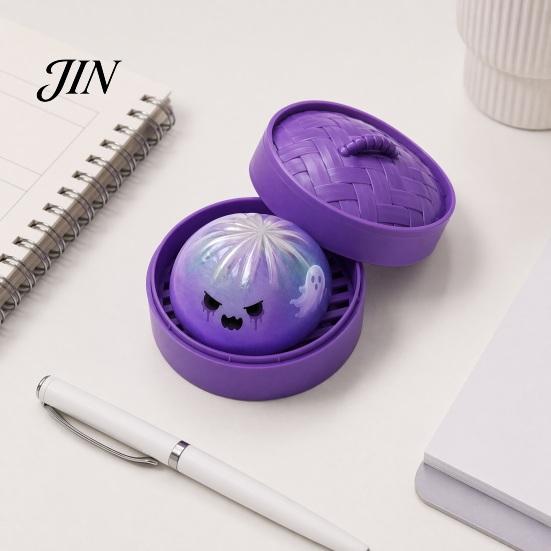 Dumpling Squeeze Toy Halloween Stress Relief Toy, Pumpkin Ghost Steamed Bun Anxiety Sensory Ball Fidget Party Favors Calming