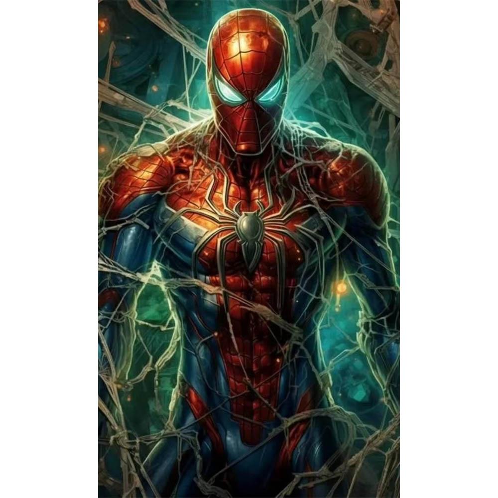 Collection of Spider-Man Famous Scenes, Diamond Paintings Full of Diamonds, Handmade DIY Full Diamond and Gem Stickers for Home Decoration Paintings