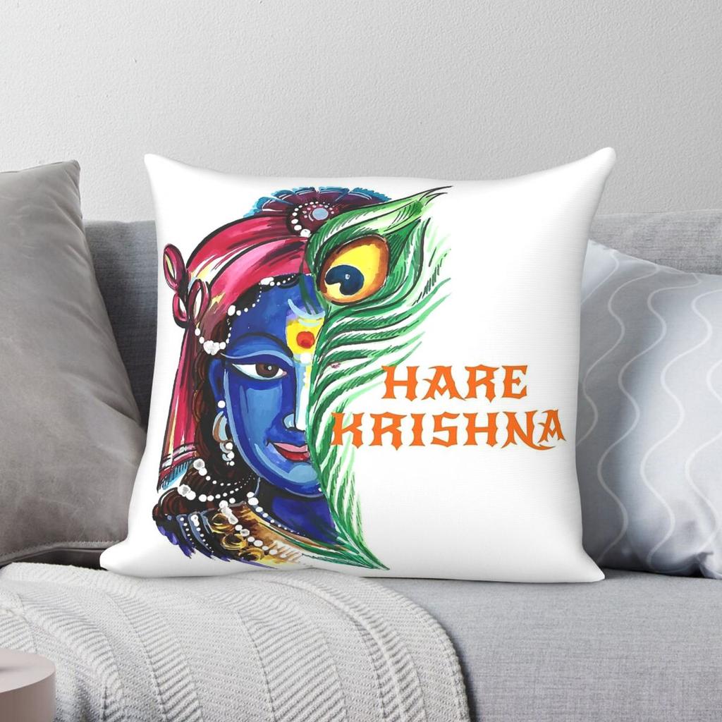Hare Krishna Yoga Square Pillowcase Polyester Linen Velvet Creative Zip Decorative Pillow Case Sofa Seater Cushion Cover