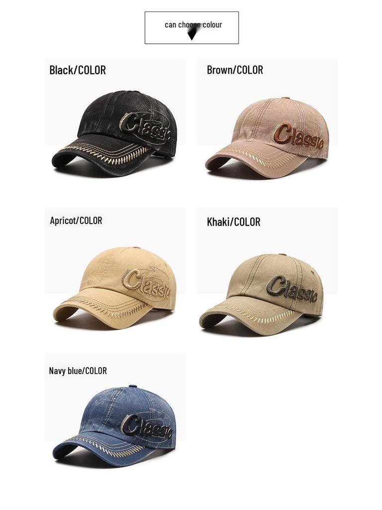 Vintage gewaschene Baseballkappe aus Denim mit Farbverlauf, Unisex Frühling/Sommer, Weich & Atmungsaktiv, Retro Casual Stil