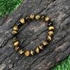 Natural Yellow Tiger's Eye Gemstone Beads Jewelry Handmade 8mm Beads Bracelet 7.5" Precious Gift For Her RBB-19