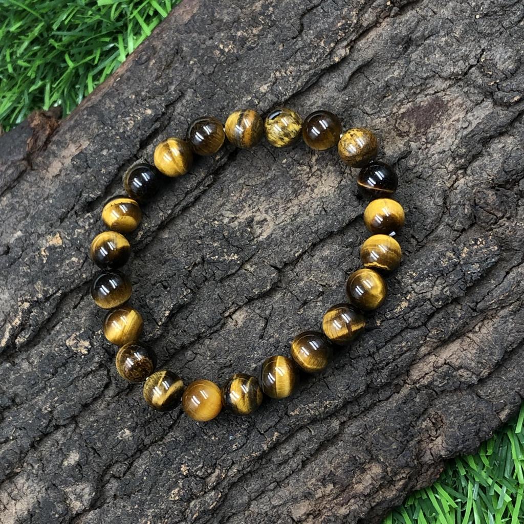 Natural Yellow Tiger's Eye Gemstone Beads Jewelry Handmade 8mm Beads Bracelet 7.5" Precious Gift For Her RBB-19