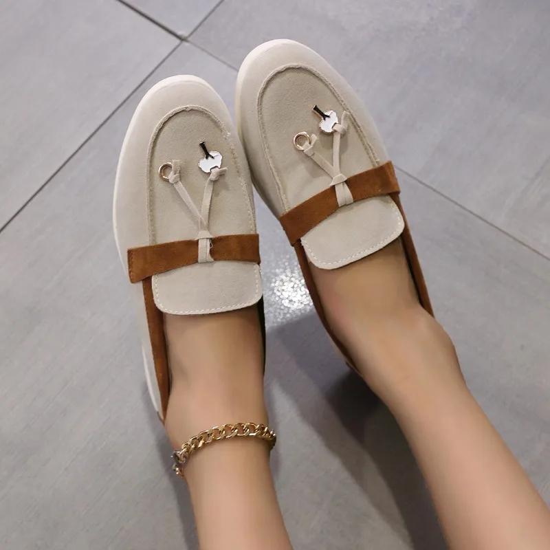 2024 Hot-selling New Slip-on Color-blocked Women's Loafers Women's Spring and Autumn Casual Flat Shoes Single Shoes Plus Size