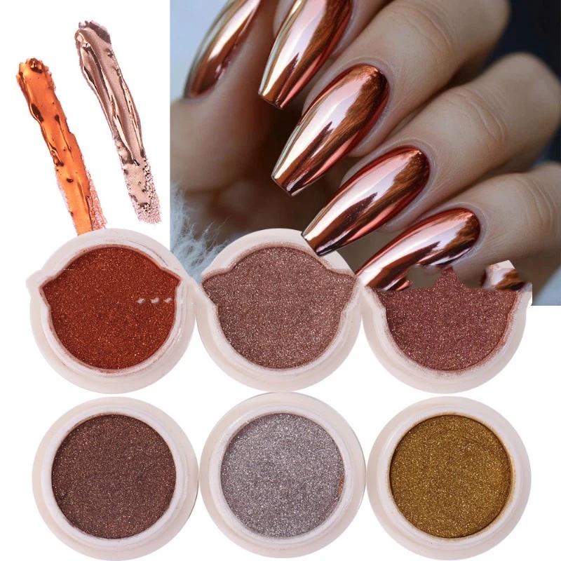 Nail magic mirror powder rose gold cross-border Tuhao gold titanium gold super bright mirror water ripple super fine powder nail glitter powder