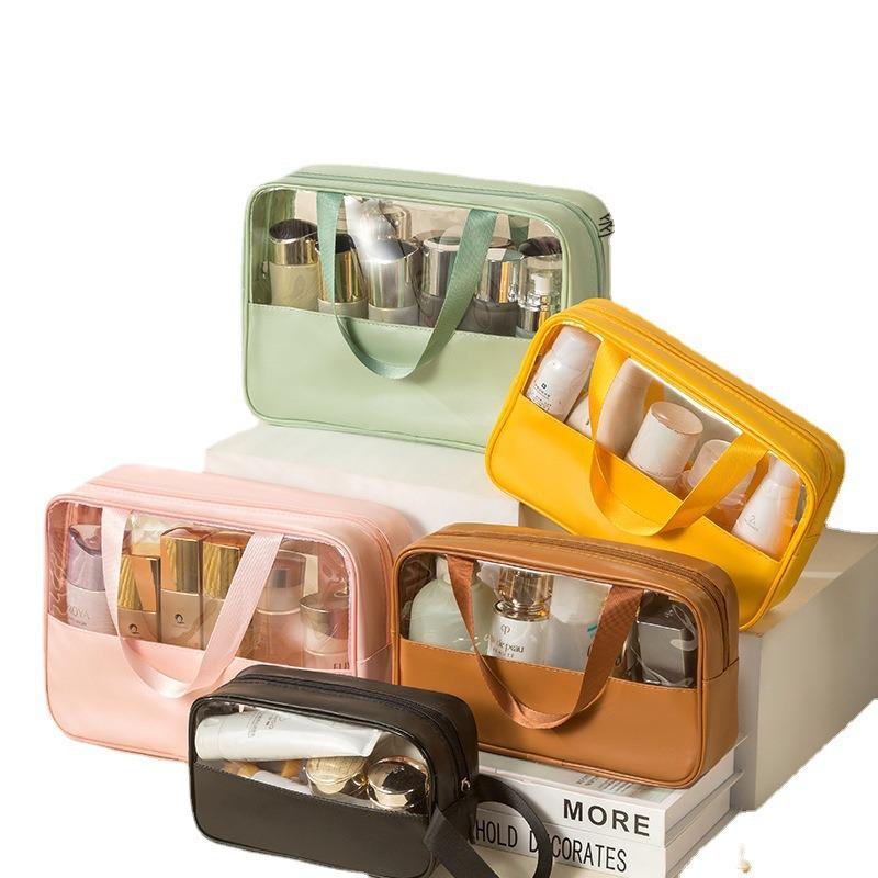 Summer Cooling Transparent Waterproof Makeup Bag - Large Capacity, Portable, Fashionable Storage Solution.