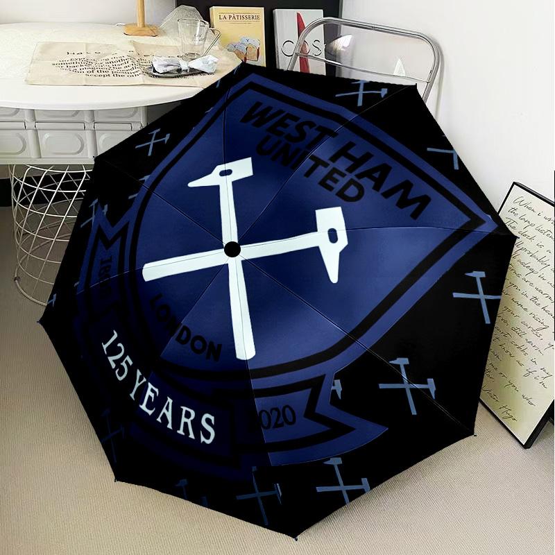 1PC West Football Printed Umbrella Folding umbrella, automatic umbrella 8-Frame for Travel, camping Fan gifts Christmas Gifts
