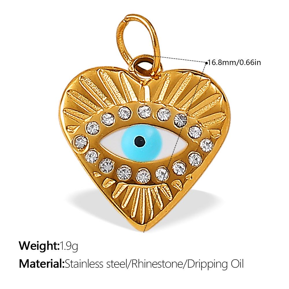 Cross-border Rhinestone Evil Eye Stainless Steel Pendant & Keychain Bracelet Collection