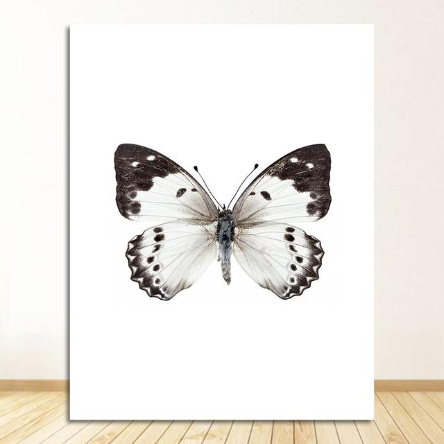 Malerei Schwarz Weiß Schmetterling Nordic Poster Leinwand Kunst Tier Wand Bilder Für Wohnzimmer COLORFULBOY Wand Kunstdruck Leinwand