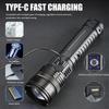 COB Flashlight Built-in Battery Flash Light Emergency Spotlights 4km 2000LM Most Powerful LED Flashlights Type-C Charging