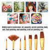 7pcsCelsiusset Art Paint Brushes Set Round & Flat & Filbert & Fan Tips Professional Drawing Paintbrushes Nylon Hair Wooden Handle for Watercolor Acryl