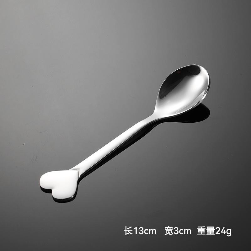 Stainless Steel Love Fork Spoon Cake Dessert Tableware Short Gift Children's Short Spoon Fruit Fork