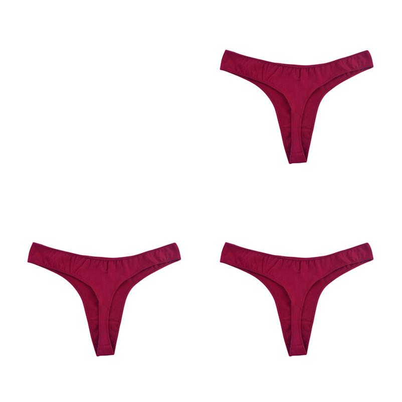 3PCS Women's Sexy Panties G-String Fashion Underwear Breathable Thongs Ladies Intimates Lingerie Thong Low Waist Briefs