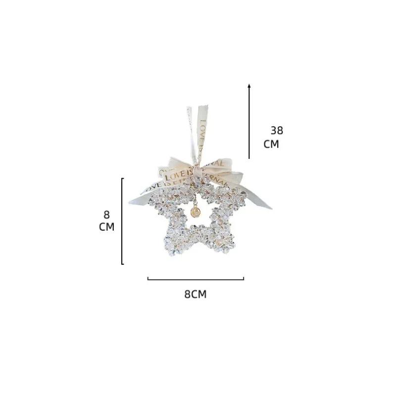 1pcs Car Pendant Creative Interior Rearview Mirror Decorative Car Pendant Crystal Five-pointed Star Decorative Car Pendant