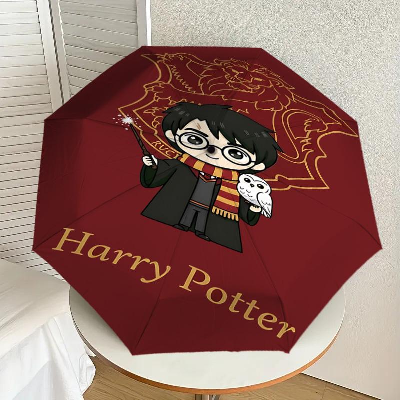 1PC Warner Harry Potter Hogwarts Umbrella-8-Rib Reinforced, Automatic Open, Lightweight & Durable-A74