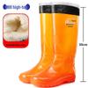 Men's Tan Quick-Dry High-Top Rain Boots - Waterproof, Non-Slip, No-Mesh Rubber Shoes