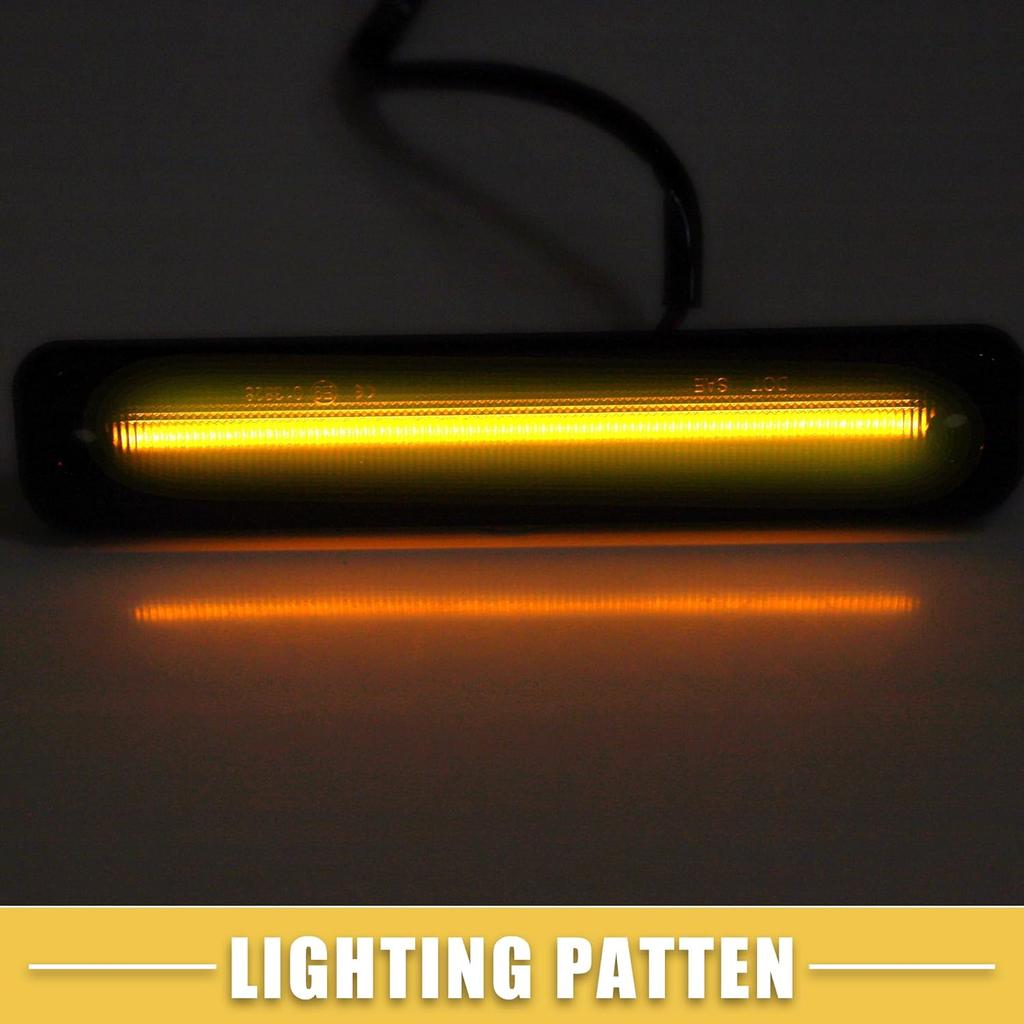 LED Side Marker Light 25952319 Front Turn Signal Lights Fender Sidemarker Lamps for Hummer H2 2003-2009 Black Lens Amber LED Light 1 Pair