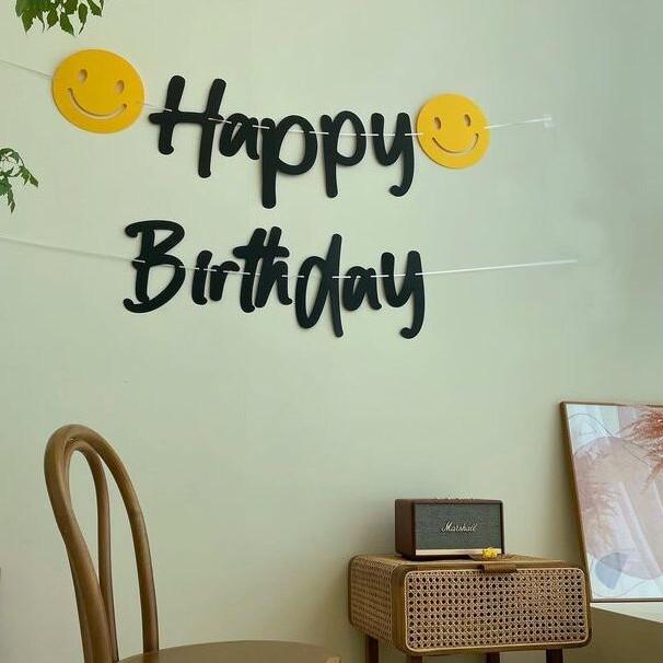 

Яскравий фетровий банер для дня народження та ювілею, прикраса, прапорці