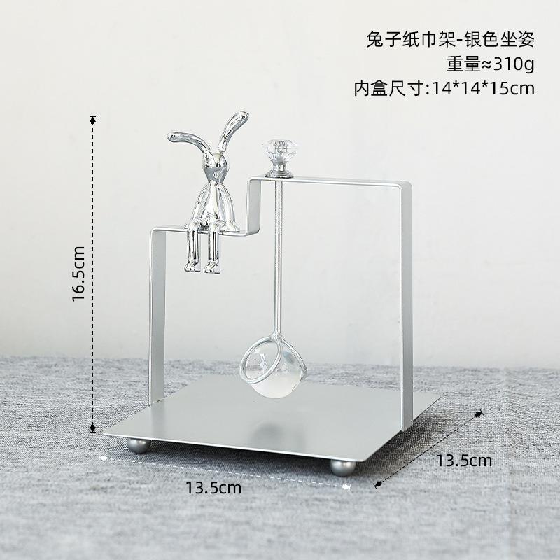 Square Metal Crystal Tissue Holder Electroplating Home Tabletop Tissue Decoration Upright Storage Press Base