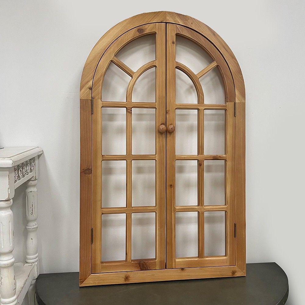 French-Style Solid Wood Shutter Mirror for Electrical Box Covering and Corridor Decor