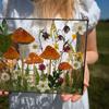 Wildblumenpilz Herbarium Hängende Dekoration Indoor Outdoor Garten Fenster Wandbehang Pilz gepresste Blume Kunst Ornament