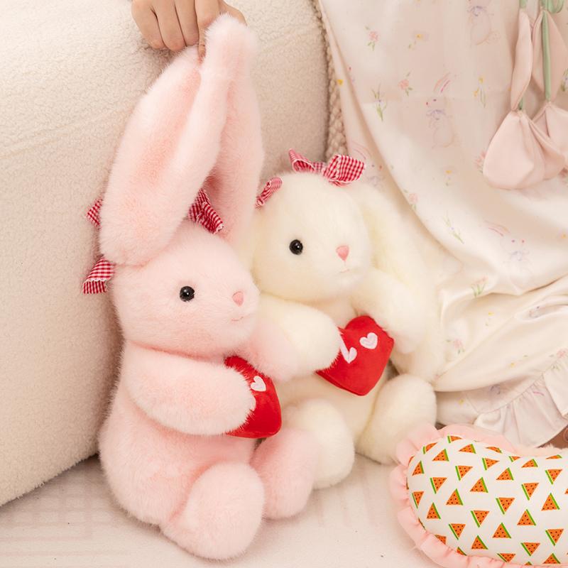 Love Rabbit Soft Throw Pillow Valentine's Day Cute Bunny Love Dolls Plush Cushion Wedding Stuffed Plushies Easter Day Girl Gift