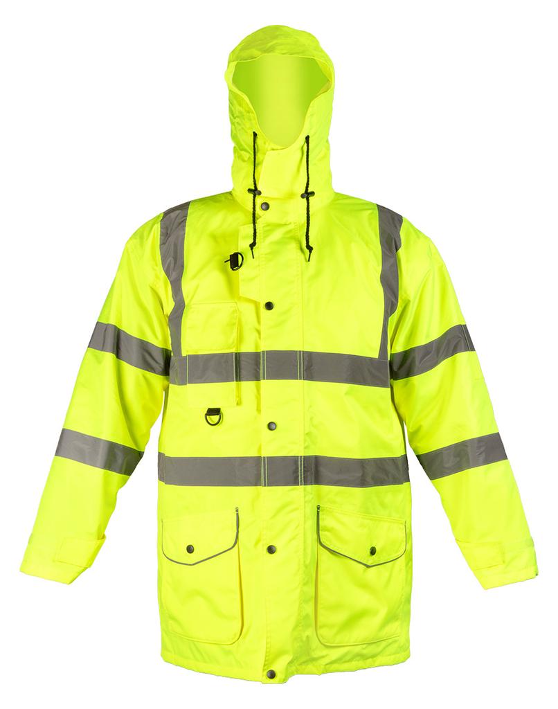 Work Safety Jacket 5-in-1, Insulated, Yellow, Size Xxxl