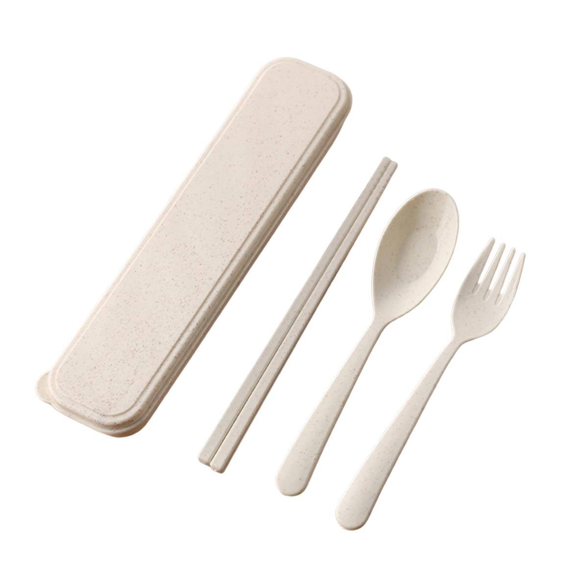 

Дорожные столовые приборы экологически чистые, пообедайте бежевый