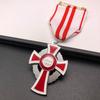 Austro Hungarian Silver Plated Oak Leaf Wreath, Red Cross Emblem, Pendant, Soviet Medal, Commemorative Medal,  Christmas Gift, Stocking Stuffers