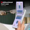 Leather Wallet Card Holder Phone Case for IPhone Air 17 16 15 Plus 16 15 Pro Max with Bracket Phone Holder Stand Hard Cover