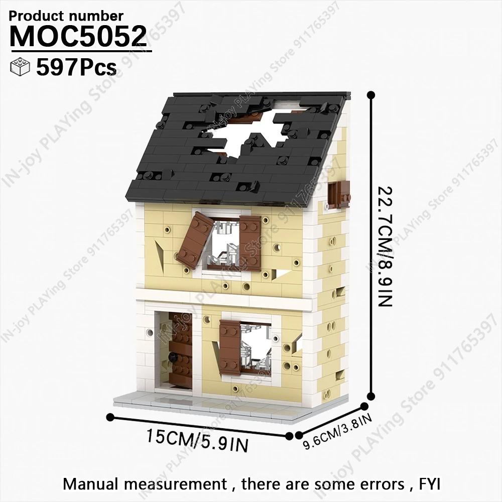 MOOXI Simulierte Militärkriegs-Bausteine WW2 Schlachtfeldruinen Artilleriekanonen Modell MOC Steine Erwachsenen-Set Spielzeug für Jungen