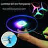 Light-Up Pull-String Flying Saucer Toy for Kids - Outdoor Spinning Disc