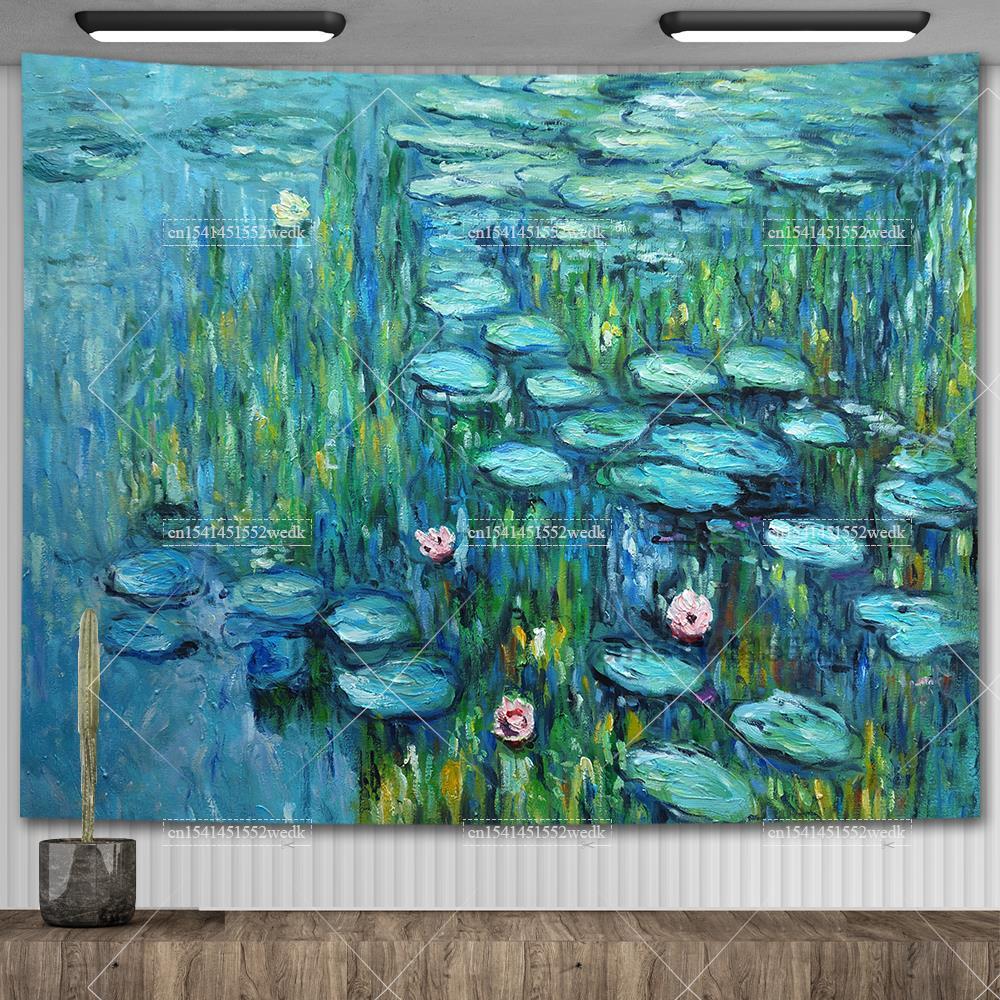 Claude Monet Lilia Wodna Obraz Olejny Gobelin Wiszący na Ścianie Estetyczny Wystrój Pokoju Dzieło Sztuki Gobelin Krajobrazowy Dekoracja Sypialni