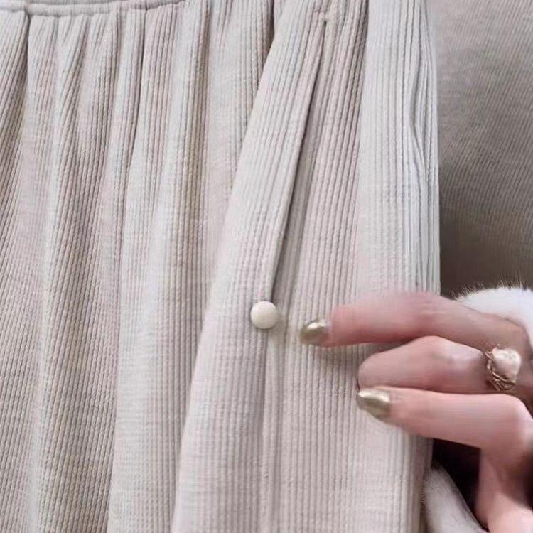 Plus Size Women's Stylish Knitwear & Wide-Leg Pants Set - Autumn/Winter 2025