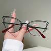 Hohlförmige Brille in Schmetterlingsform Damen Stilvolle Cat-Eye-Fassung Optische Fassung mit Blaulichtfilter Trendiges Markendesign Dekor Brille