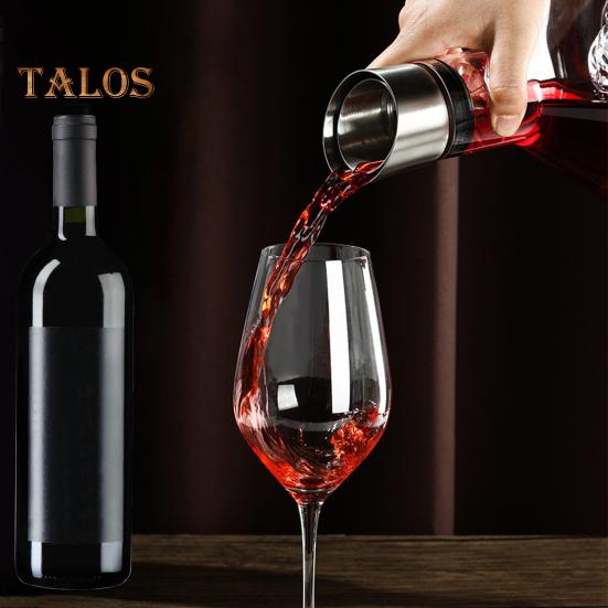 Skleněný karafa na víno s provzdušňovačem Nerezová filtrace 12kanálová provzdušňování Kapacita 1600 ml Ručně vyrobená karafa na červené víno na láhve vína