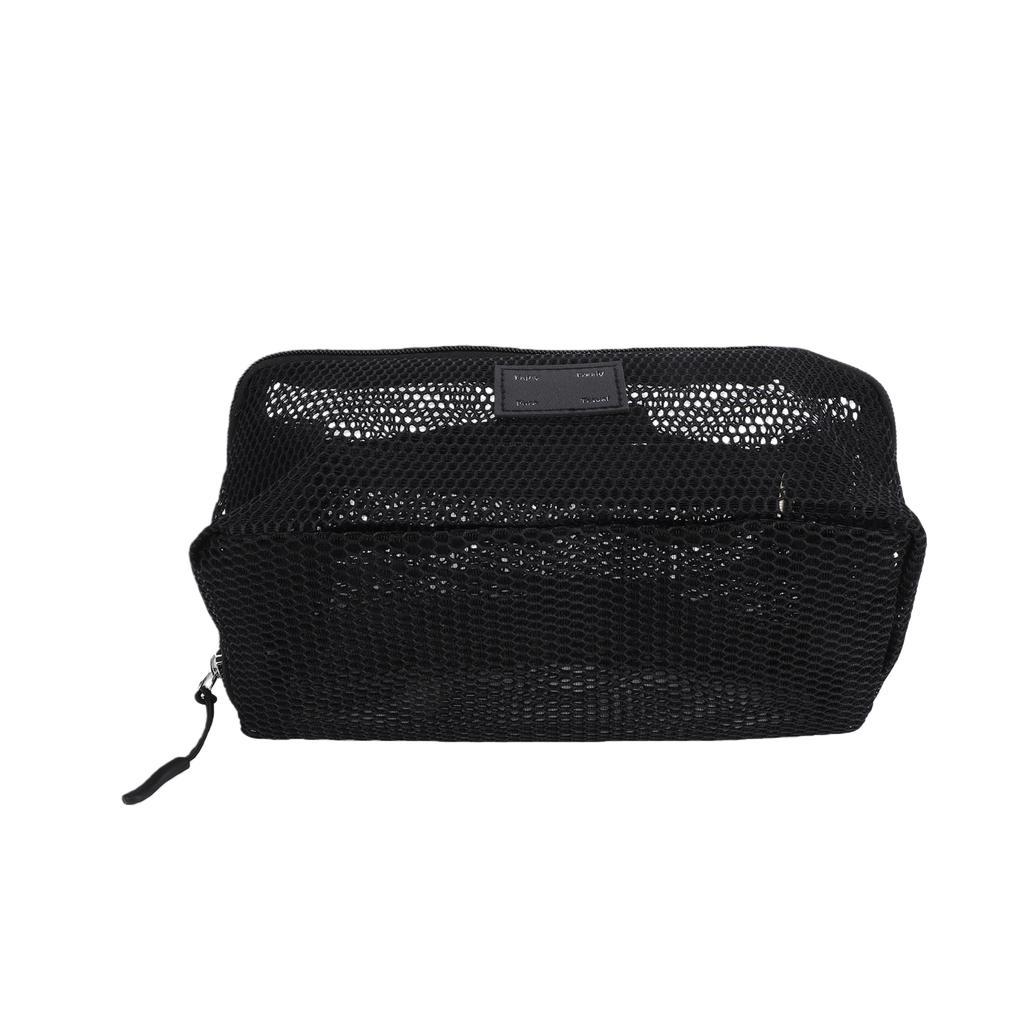 Mesh Makeup Bag Large Capacity Open Flat Toiletry Bag Travel Organizing   Pouch for Women