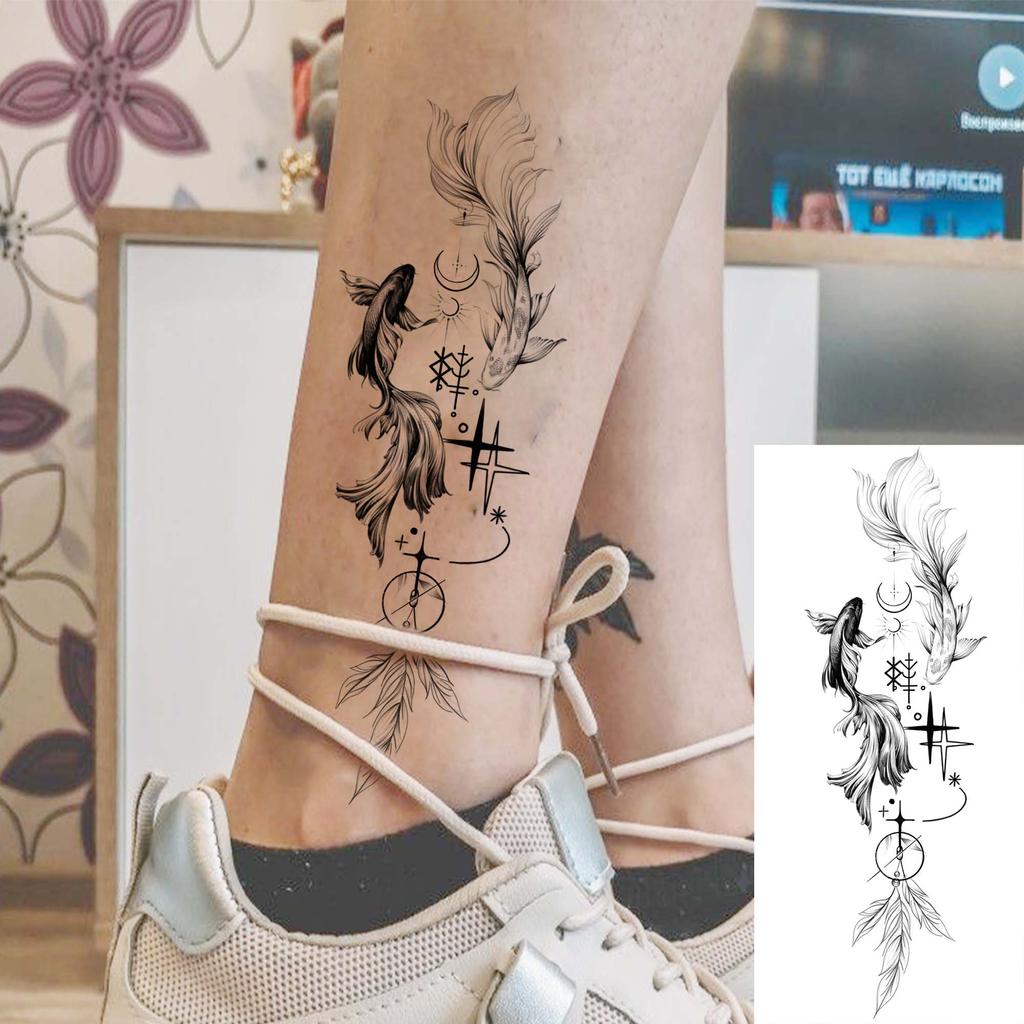1 Blatt Totenkopf Schmetterling Rose Temporäre Tattoos Für Frauen Männer Hände Fuß Nacken,Temp Fake Tattoo Aufkleber Langanhaltend Wasserdicht