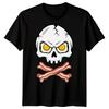 Skull Fried Eggs Bacon Mens T-shirt Breakfast Food Cartoon