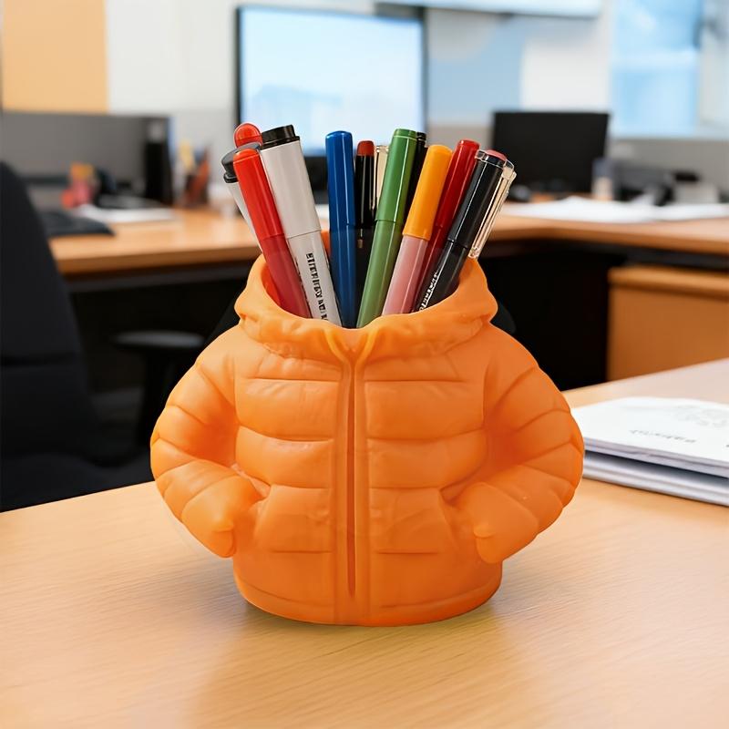 

3D Printed Down Jacket Pen Holder Cup Coaster Creative Desktop Decor Cute Student Desk Stationery Organizer Office Supplies