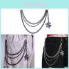Spinnennetz Metall Taille Kette Mit Mehreren Ringen Für Punk Hip Hop Stil Männer Frauen