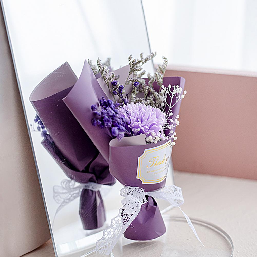 1Pc Lovely Small Soap Rose Flowers Mini Artificial Flowers Bouquet Simulated Flower Soap Wedding Decoration Valentine's Day Gift