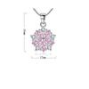925 Sterling Silver Pink Crystal Flower Pendant Chain Necklace For Women Korean Elegant Luxury Quality Jewelry Accessories