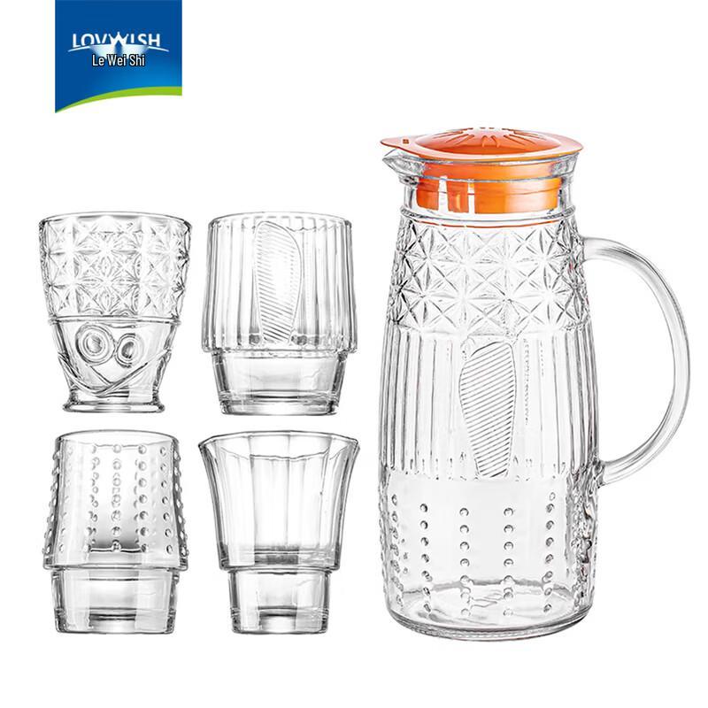 LOVWISH Happy Fish 5-Piece Glass Drinkware Set