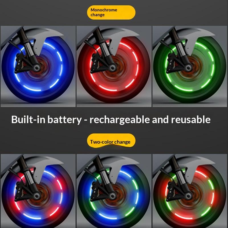 2/4Pcs Auto Shining Bike Moto Wheel Tire Tyre Light Hub Lamp Air Valve Stem Led Light With Cap Cover Car Styling Light