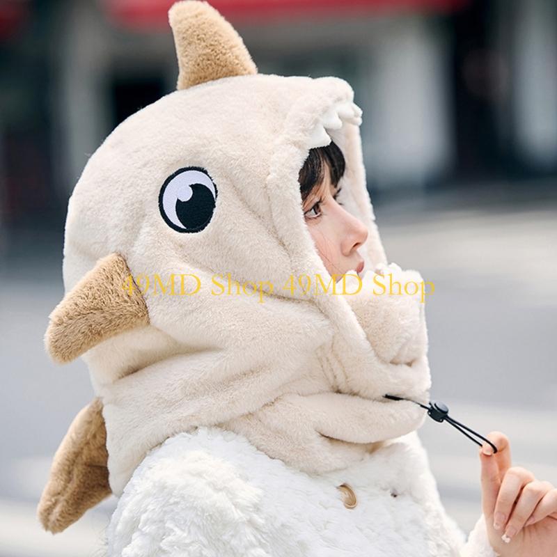 49MD Animal Theme Ski Mask Hat for Adult Warm Windproof Outdoor Winter Trapper Hat