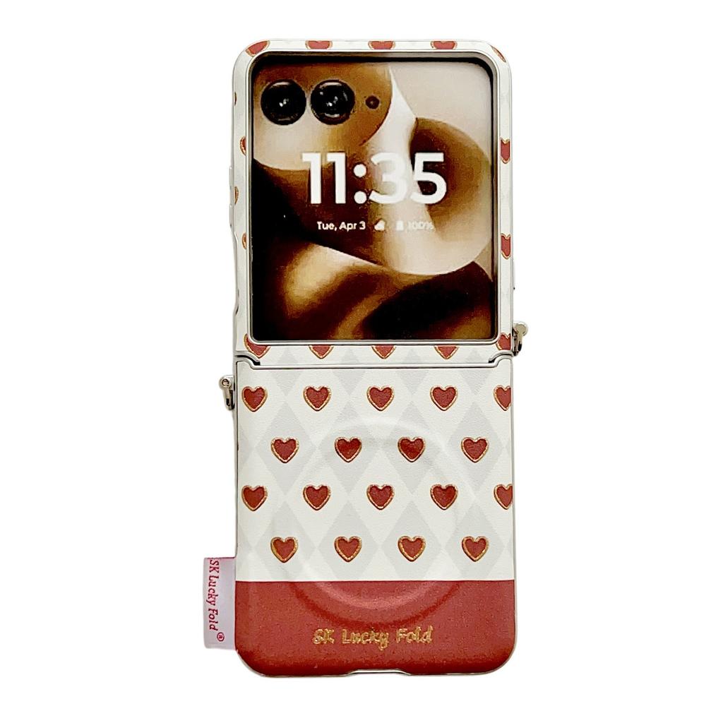Applicable To Motorola Razr11 Mobile Phone Case Razr11 Motorola Side Buckle Silver Edge Magnetic Gilt Love Woman