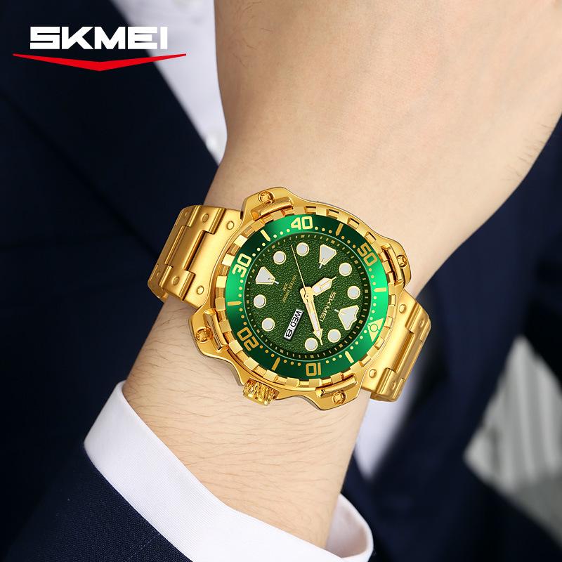 Fashion Man Watch Simple Stainless Steel Band Clock Luminous Waterproof Auto Calendar Quartz Watches for Men