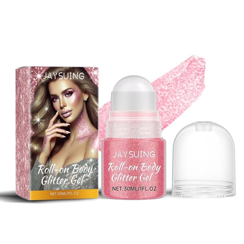 Natural 3D Glitter Roller Stick Highlighter for Face Body Shiny Makeup for Festivals and Daily Use